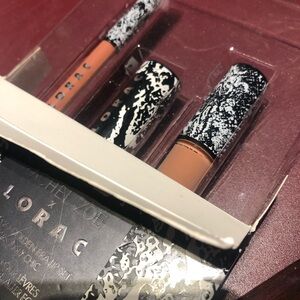 Lorac & Rachel Rae lip combo set. Liner, gloss, lipstick. Colour-seriously chic